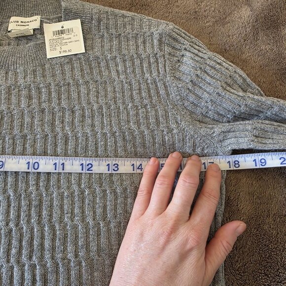 NWT Club Monaco 100% Cashmere Sweater Women’s Small Heather Grey Mock Neck Soft - Picture 11 of 14